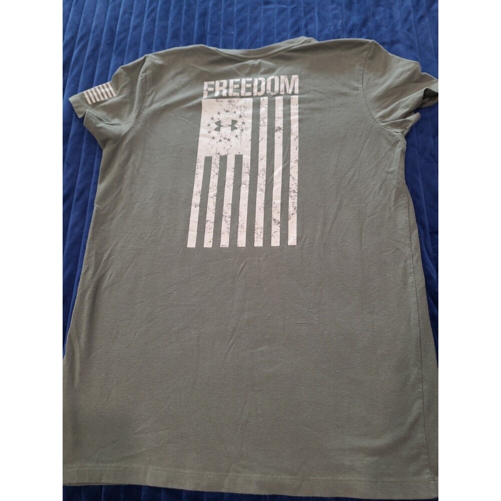 Under Armor Women’s the Classic Tee - Green American Flag - Size Medium B26